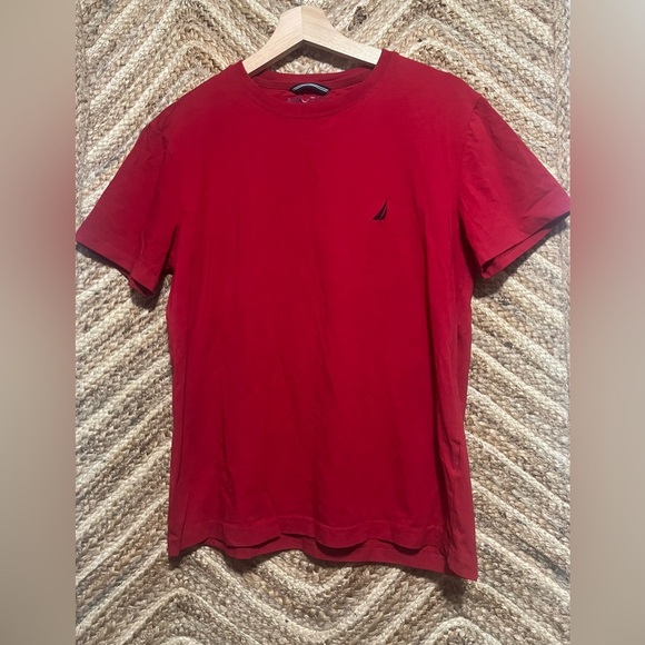 Nautica Men's Bright Red Performance Short Sleeve T-shirt,Size Small - Picture 1 of 7